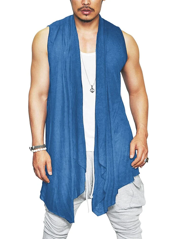 Casual Sleeveless Ruffle Shawl Collar Drape Cape (US Only) - Image 3