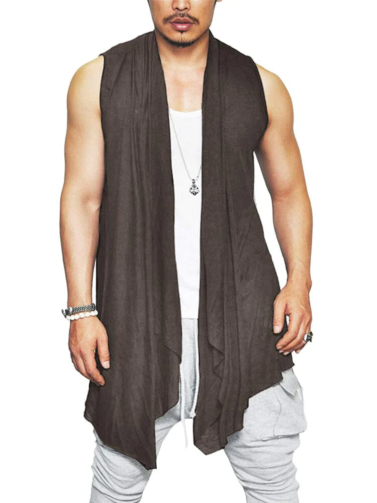 Casual Sleeveless Ruffle Shawl Collar Drape Cape (US Only) - Image 4