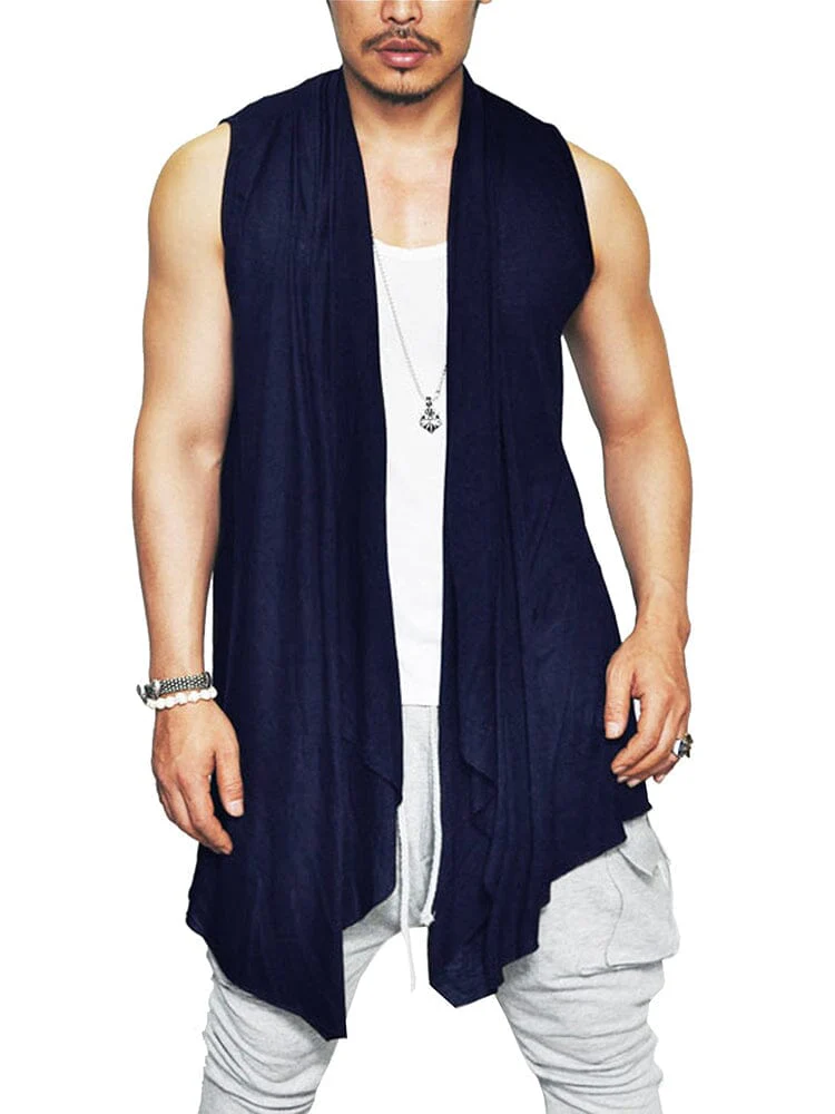Casual Sleeveless Ruffle Shawl Collar Drape Cape (US Only) - Image 5