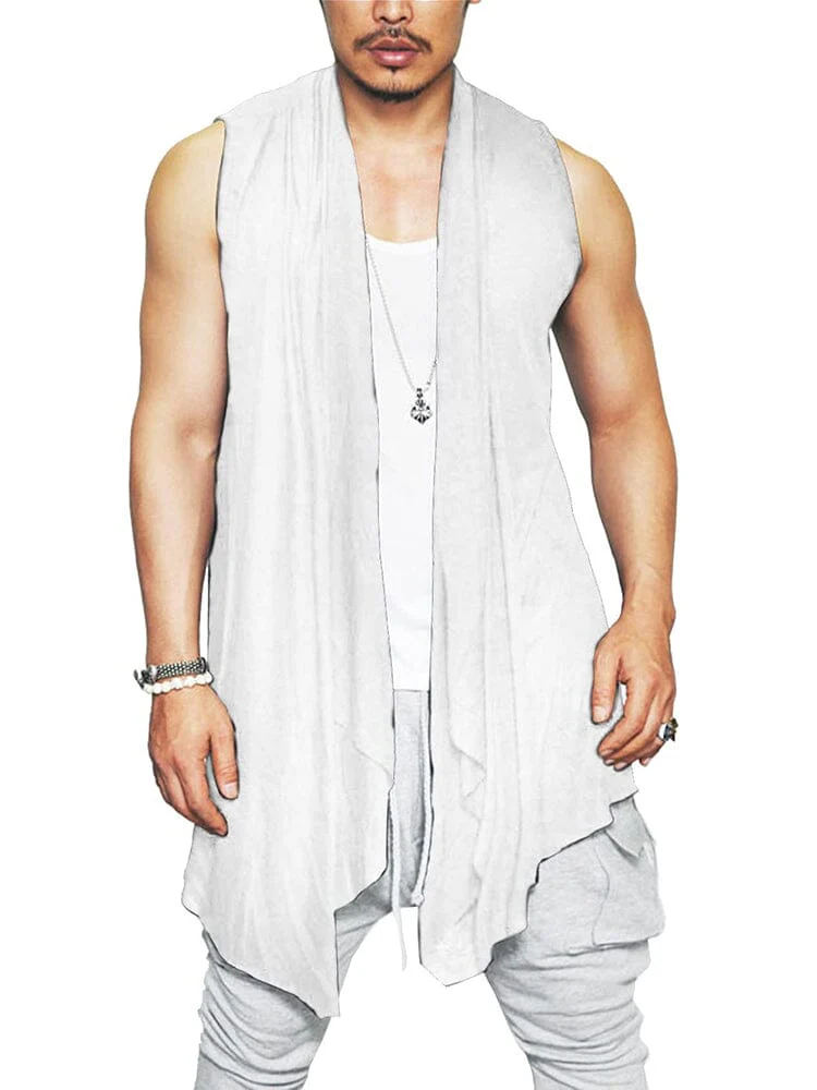 Casual Sleeveless Ruffle Shawl Collar Drape Cape (US Only) - Image 6
