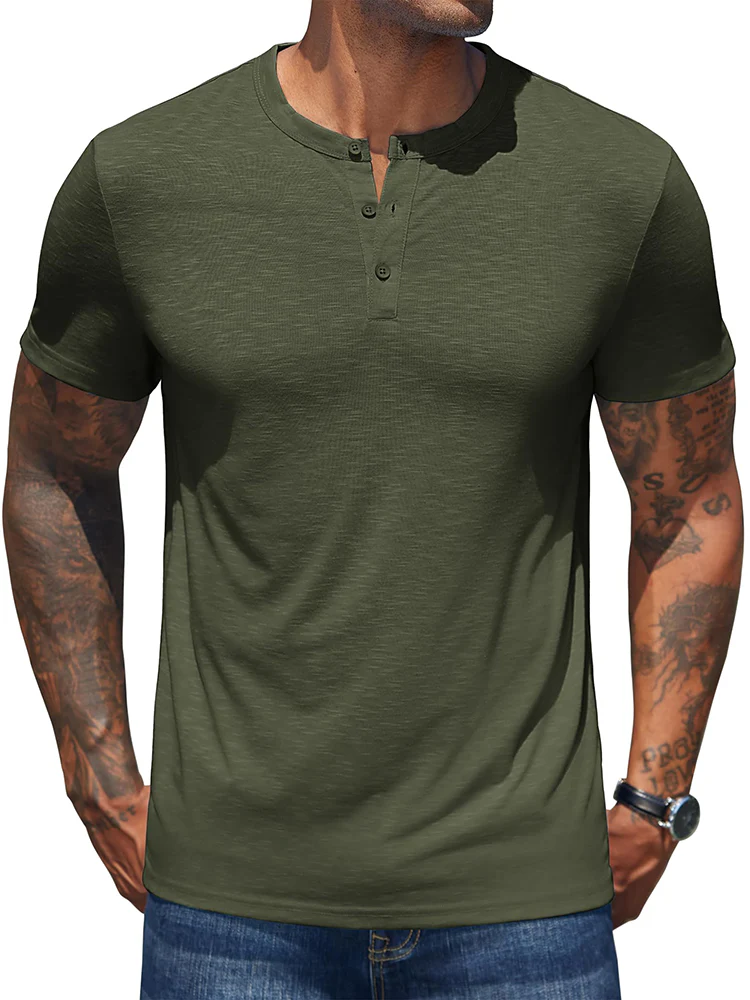 Casual Soft Basic Henley Shirt (US Only) - Image 11
