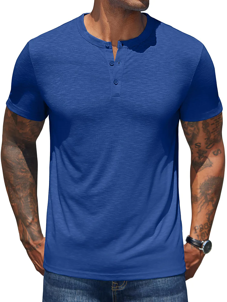 Casual Soft Basic Henley Shirt (US Only) - Image 14