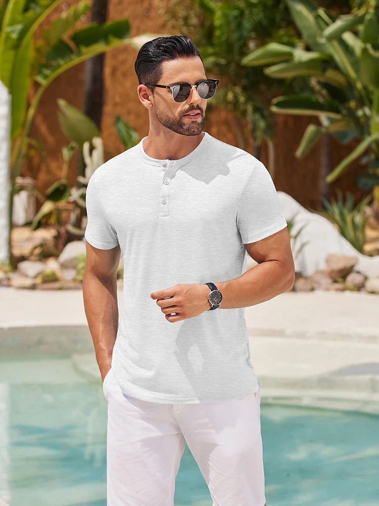 Casual Soft Basic Henley Shirt (US Only) - Image 16