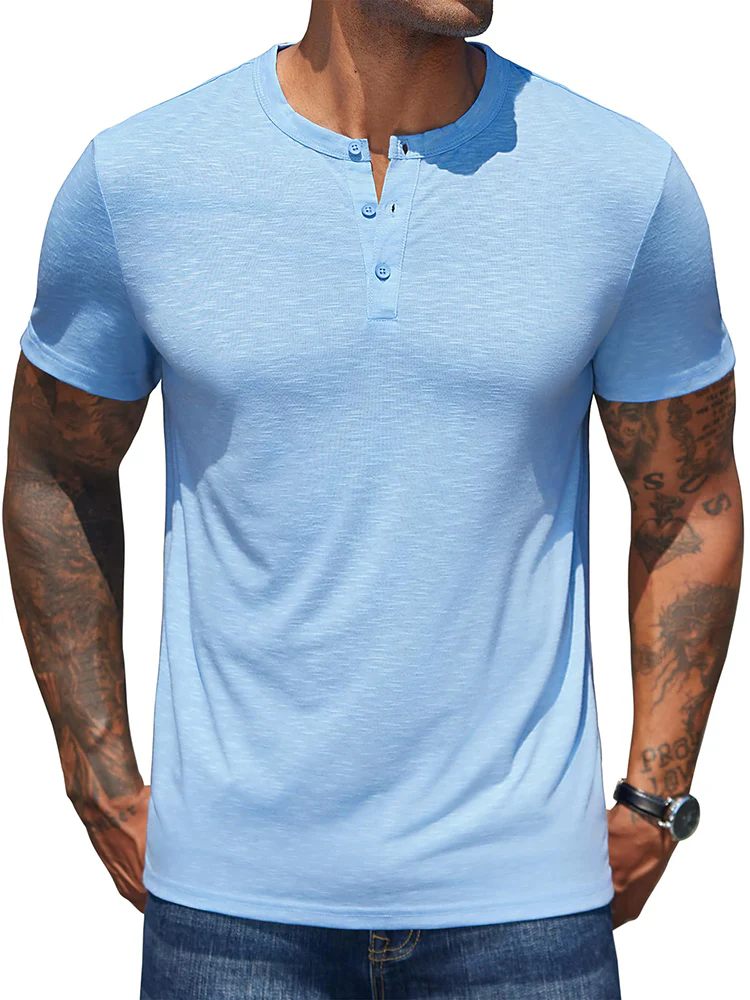 Casual Soft Basic Henley Shirt (US Only) - Image 2