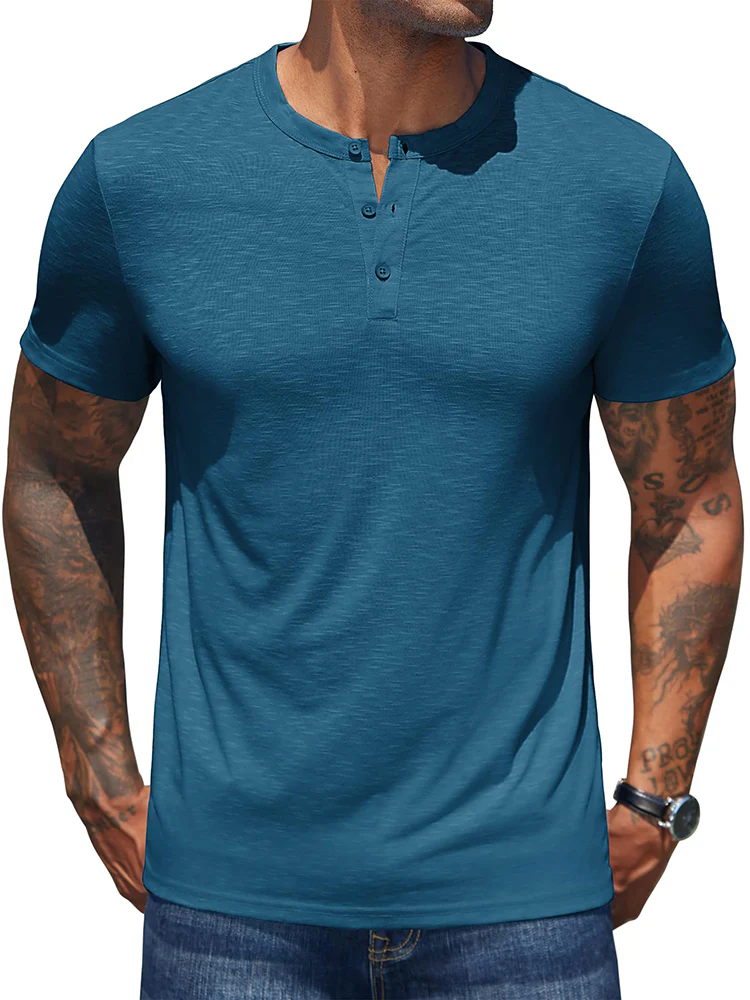 Casual Soft Basic Henley Shirt (US Only) - Image 4