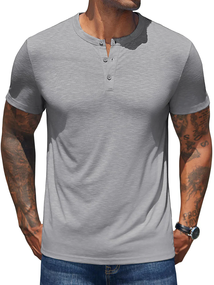 Casual Soft Basic Henley Shirt (US Only) - Image 8