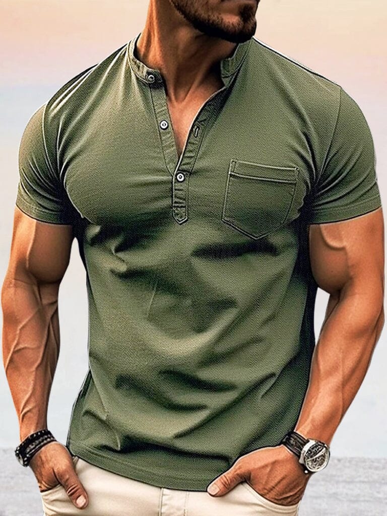Casual Soft Henley Shirt - Image 2