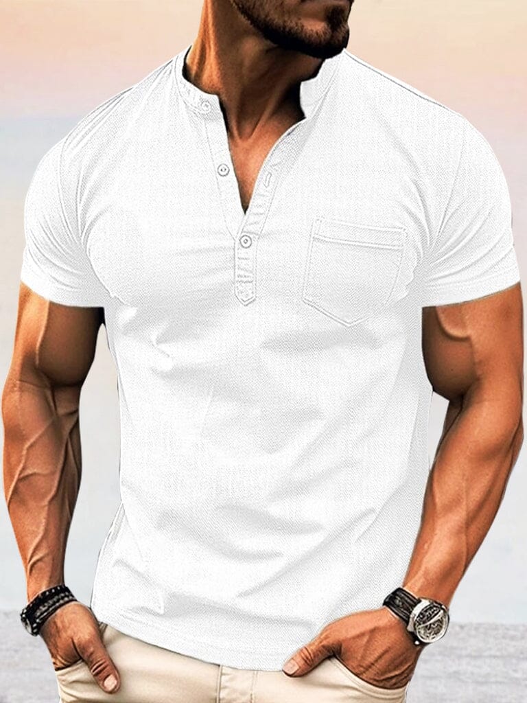 Casual Soft Henley Shirt - Image 3