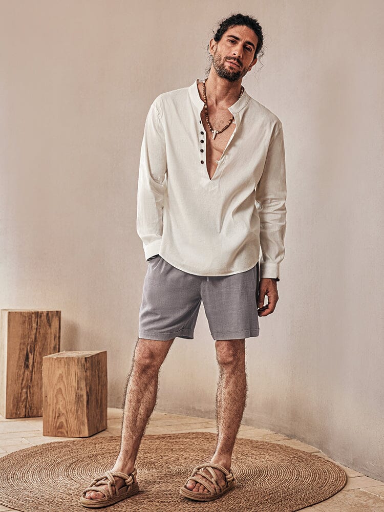 Casual Soft Linen Blend Shorts - Image 5