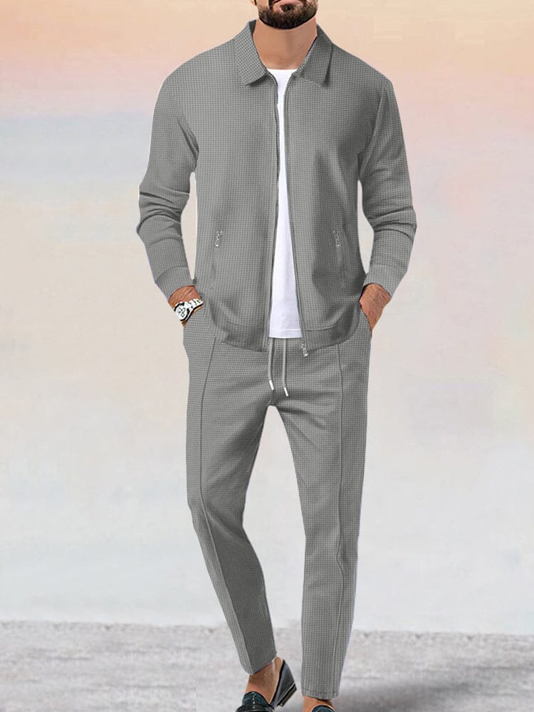 Casual Soft Waffle Jacket Set - Image 18