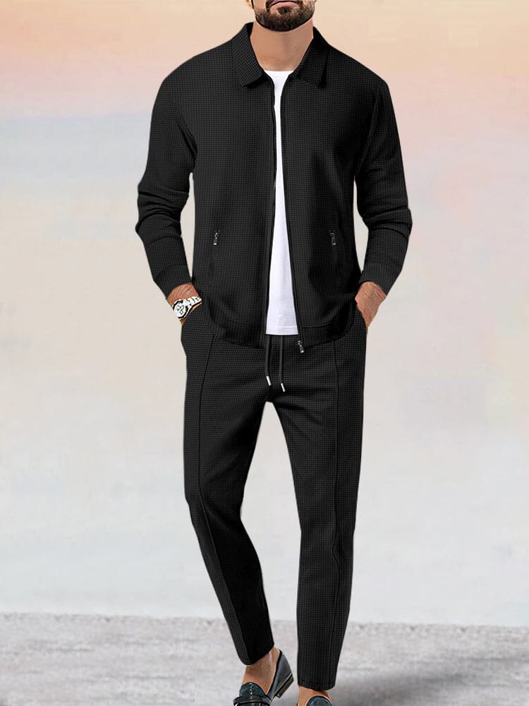 Casual Soft Waffle Jacket Set - Image 19