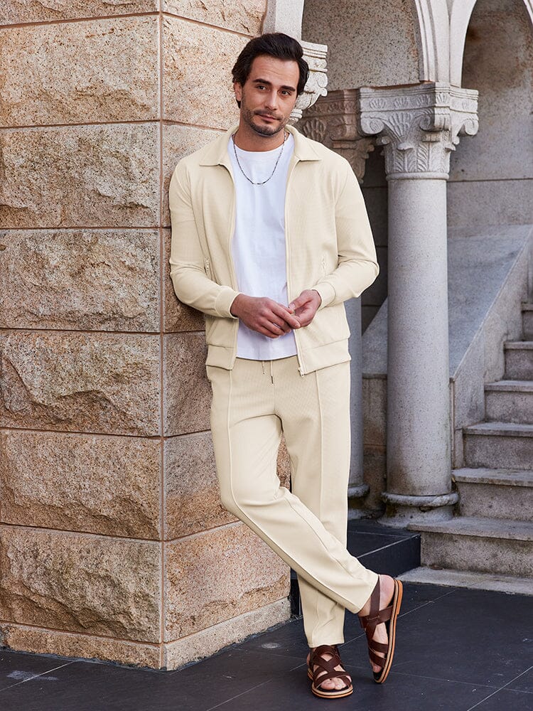 Casual Soft Waffle Jacket Set - Image 30