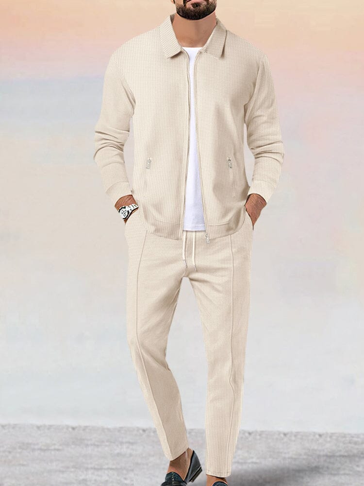 Casual Soft Waffle Jacket Set - Image 4