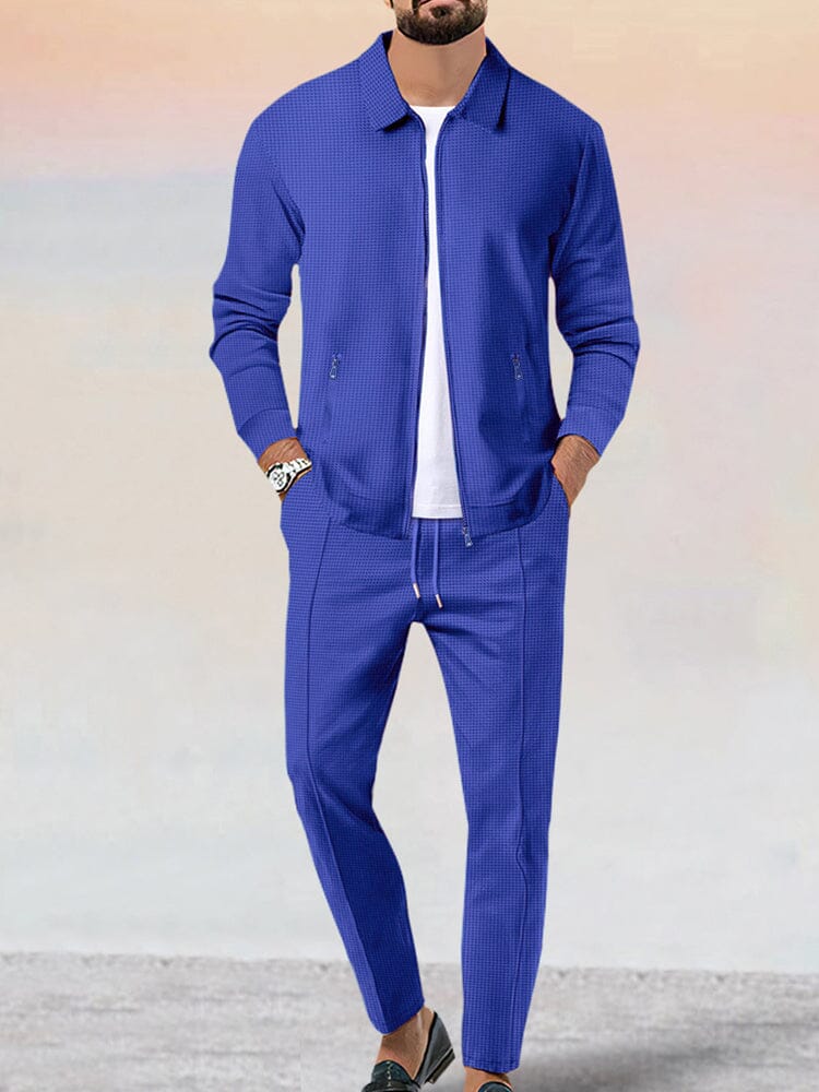 Casual Soft Waffle Jacket Set - Image 9