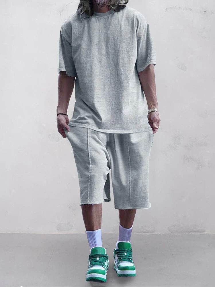 Casual Solid Color Tracksuits Set - Image 4