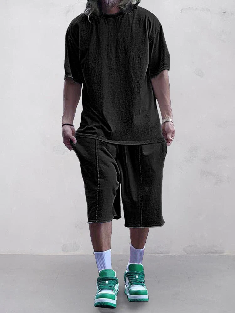 Casual Solid Color Tracksuits Set - Image 7