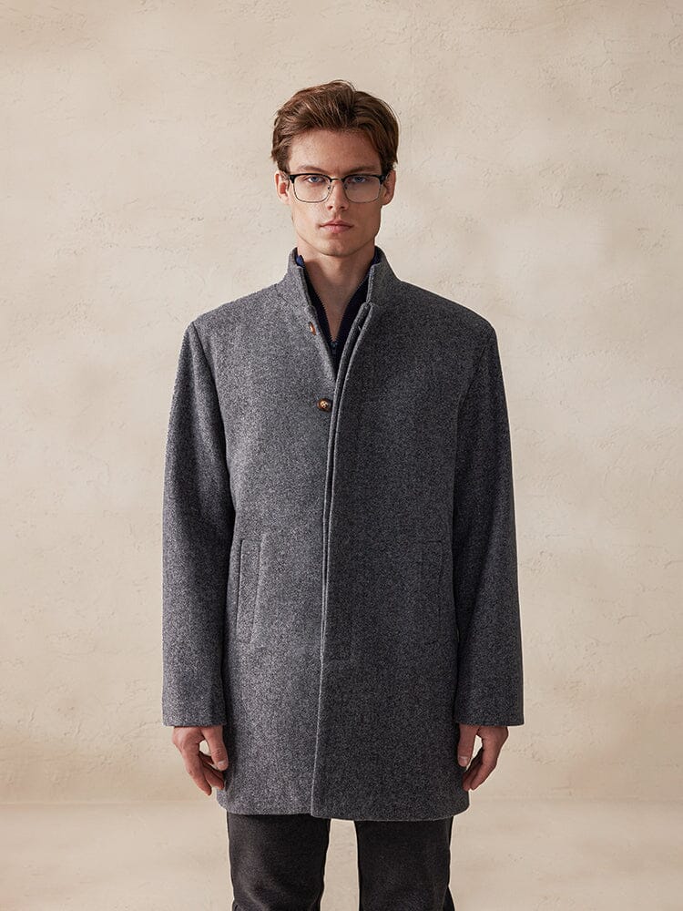 Casual Stand Collar Tweed Coat - Image 4