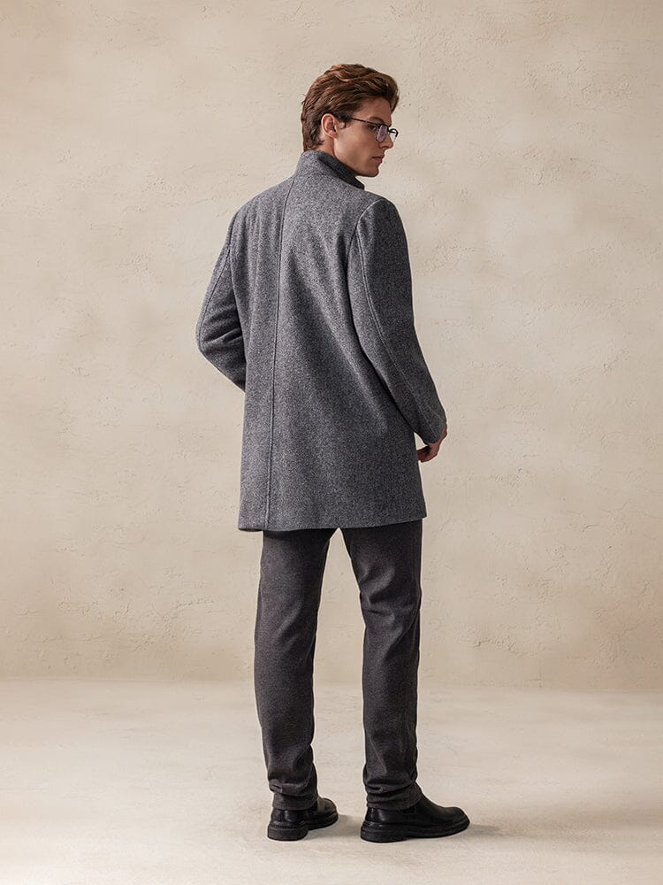Casual Stand Collar Tweed Coat - Image 7