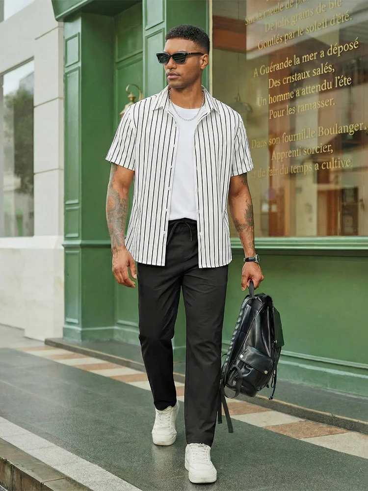 Casual Straight Leg Drawstring Chino Pants (US Only) - Image 12