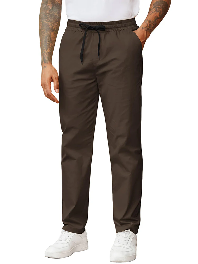 Casual Straight Leg Drawstring Chino Pants (US Only) - Image 2