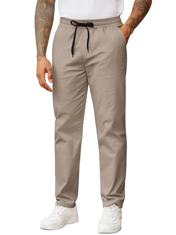 Casual Straight Leg Drawstring Chino Pants (US Only) - Image 3