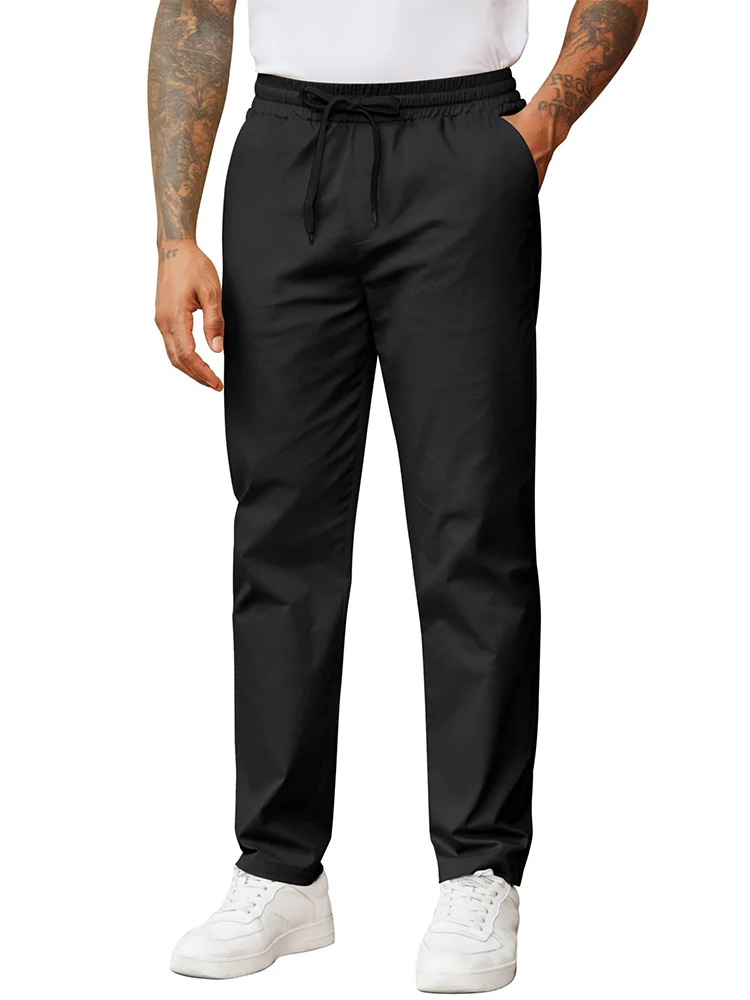 Casual Straight Leg Drawstring Chino Pants (US Only) - Image 4