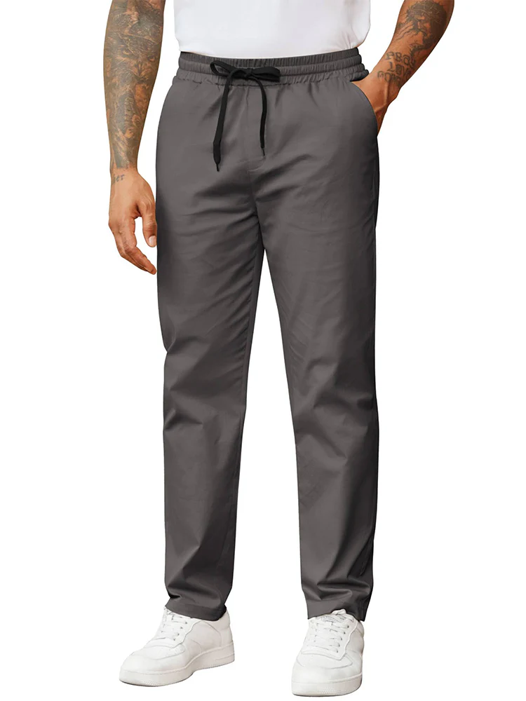 Casual Straight Leg Drawstring Chino Pants (US Only) - Image 5