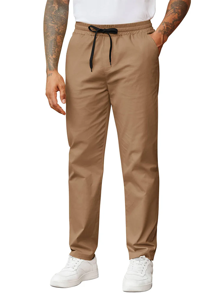 Casual Straight Leg Drawstring Chino Pants (US Only) - Image 6