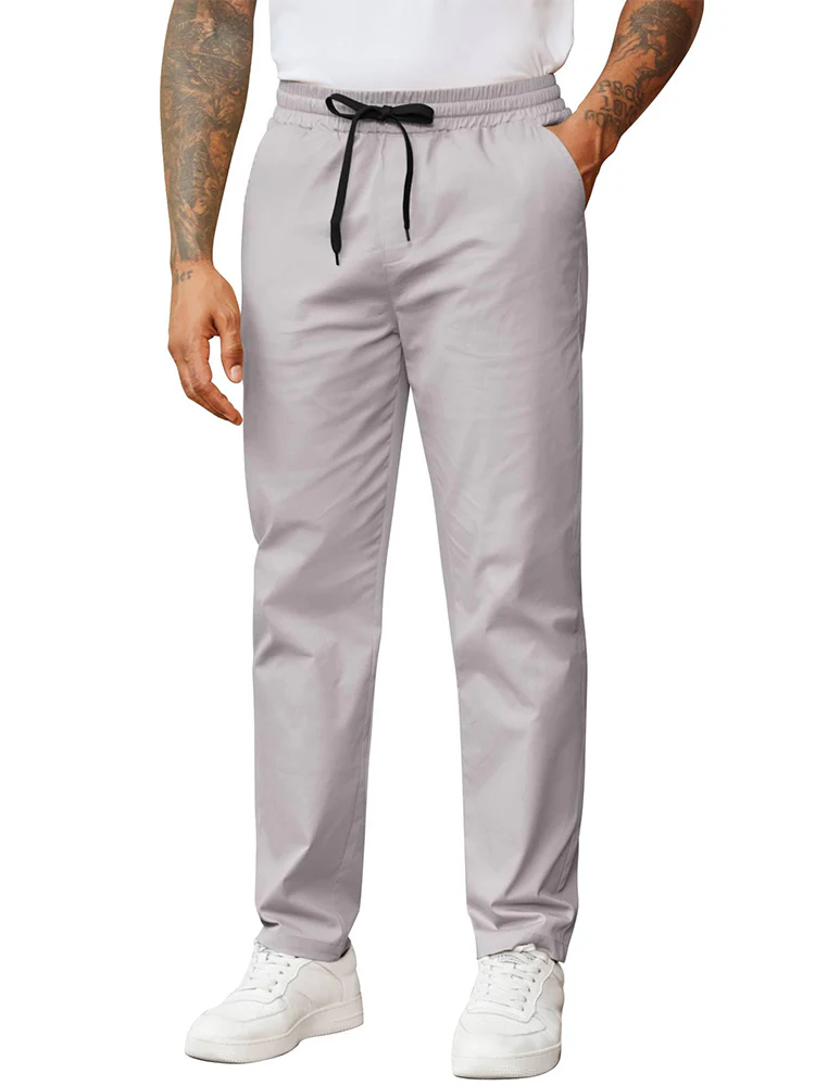 Casual Straight Leg Drawstring Chino Pants (US Only) - Image 7