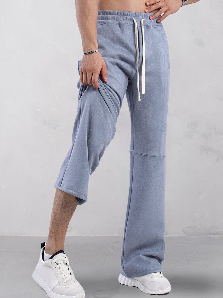 Casual Straight Leg Suede Pants - Image 3