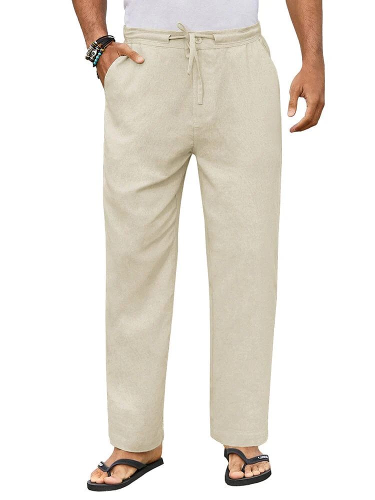Casual Straight Linen Drawstring Pants (US Only) - Image 2