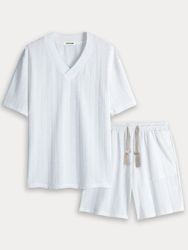 Casual Stretch Jacquard Knit 2-Piece Set - Image 5
