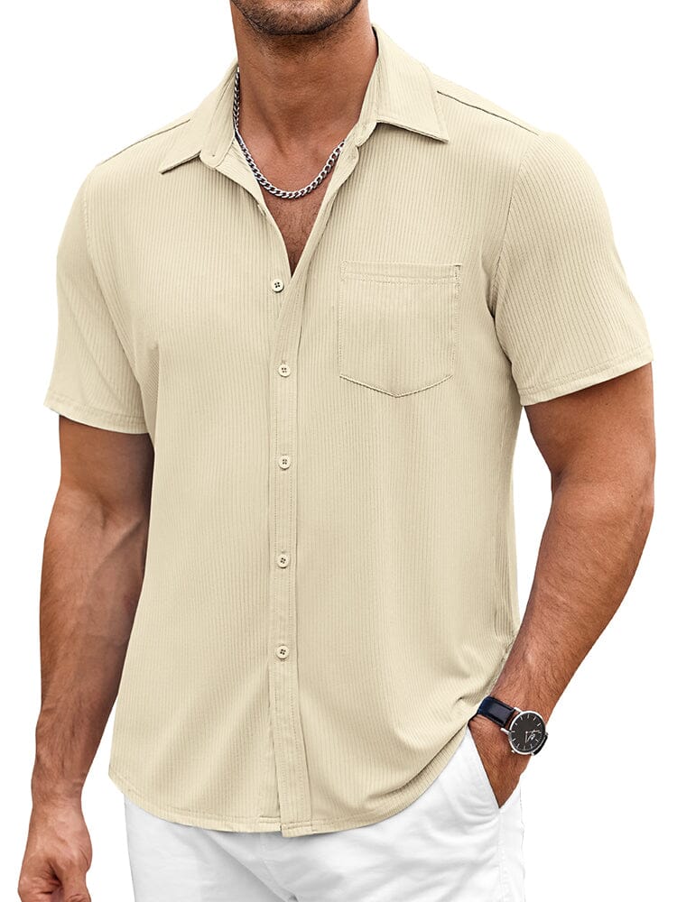 Casual Stretch Striped Texture Shirt (US Only) - Image 2