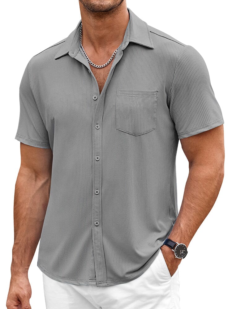 Casual Stretch Striped Texture Shirt (US Only) - Image 3