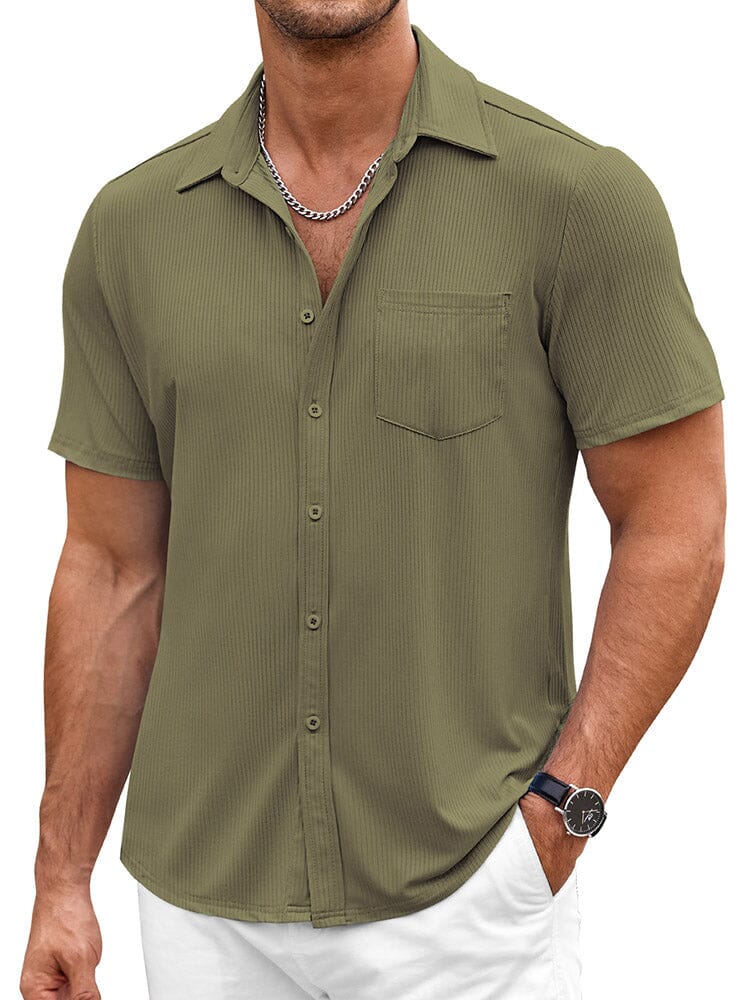 Casual Stretch Striped Texture Shirt (US Only) - Image 4