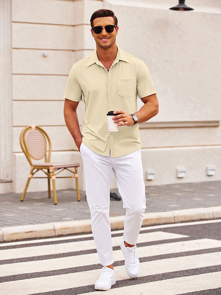 Casual Stretch Striped Texture Shirt (US Only) - Image 6