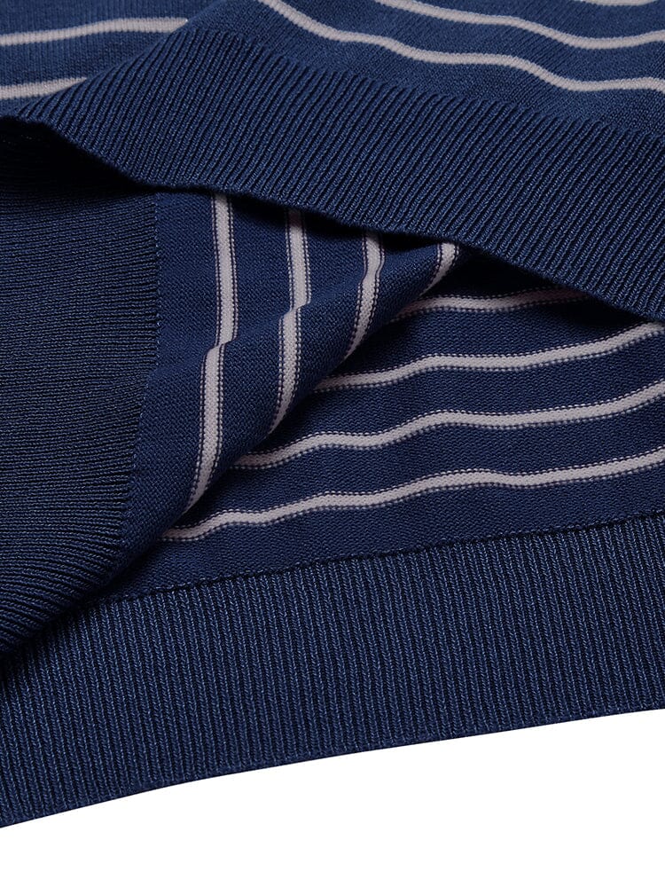Casual Stripe Knit Polo Shirt (US Only) - Image 10