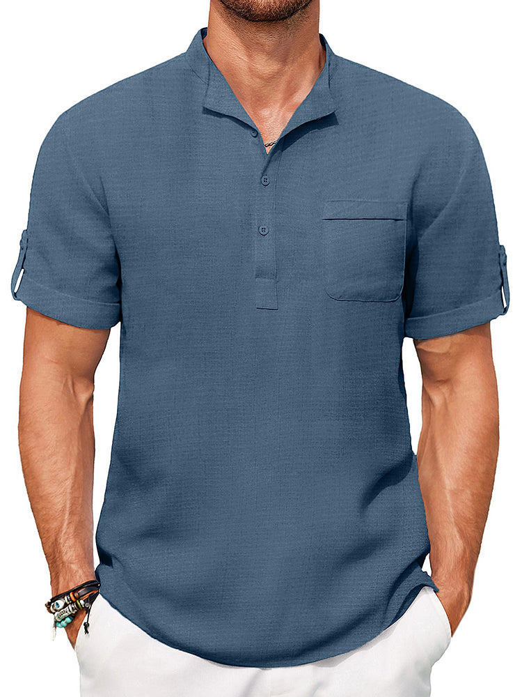Casual Summer Henley Shirt (US Only) - Image 11