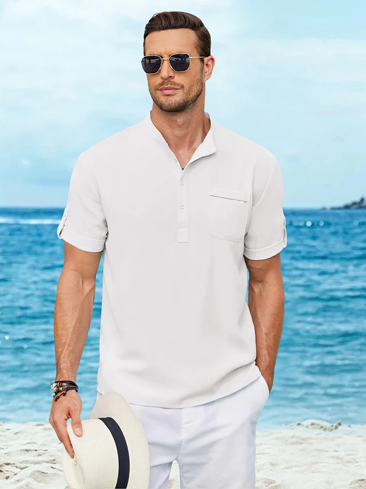 Casual Summer Henley Shirt (US Only) - Image 14