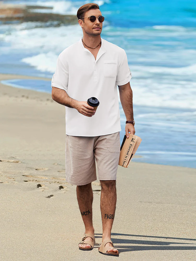 Casual Summer Henley Shirt (US Only) - Image 15
