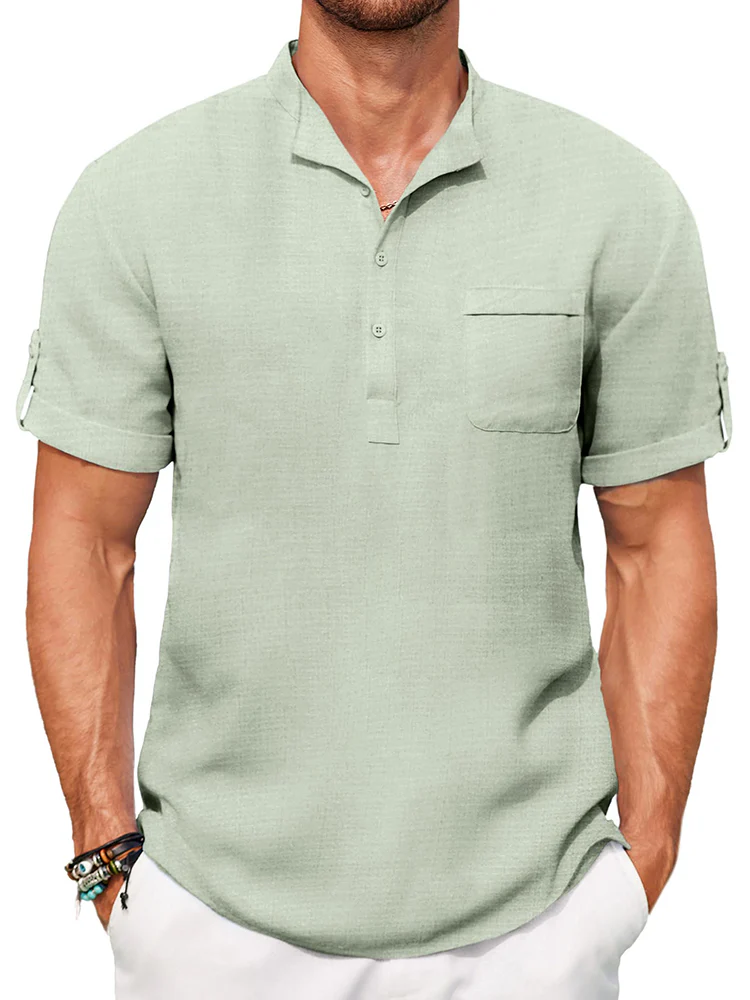 Casual Summer Henley Shirt (US Only) - Image 4