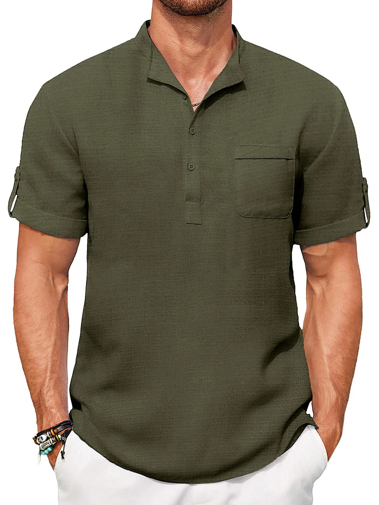 Casual Summer Henley Shirt (US Only) - Image 5