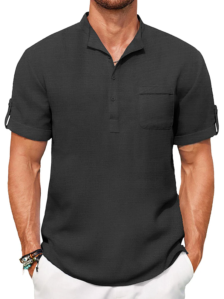 Casual Summer Henley Shirt (US Only) - Image 6