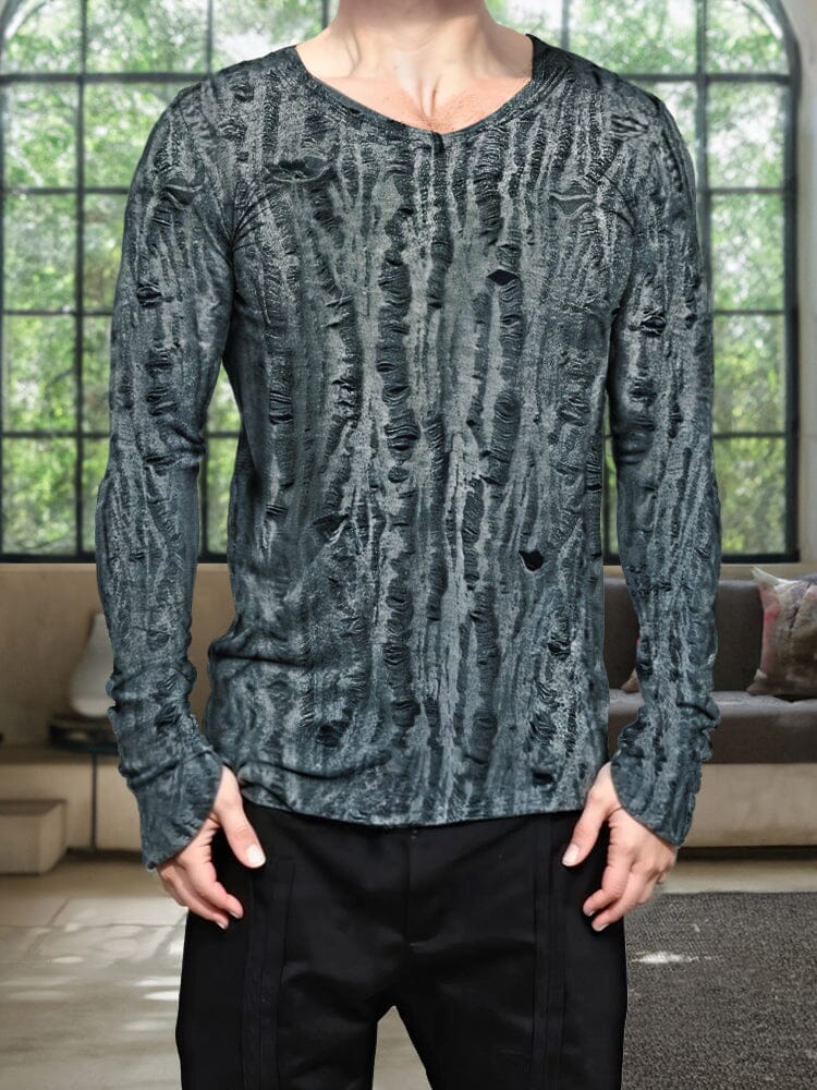 Casual Textural Crew Neck T-shirt - Image 2