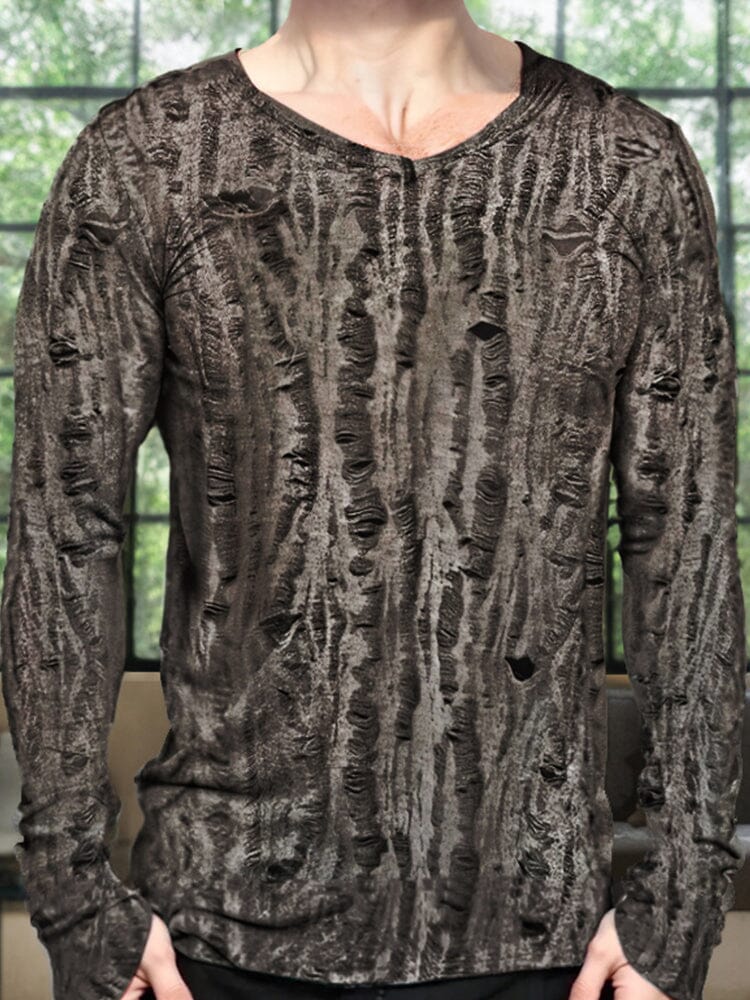 Casual Textural Crew Neck T-shirt - Image 3