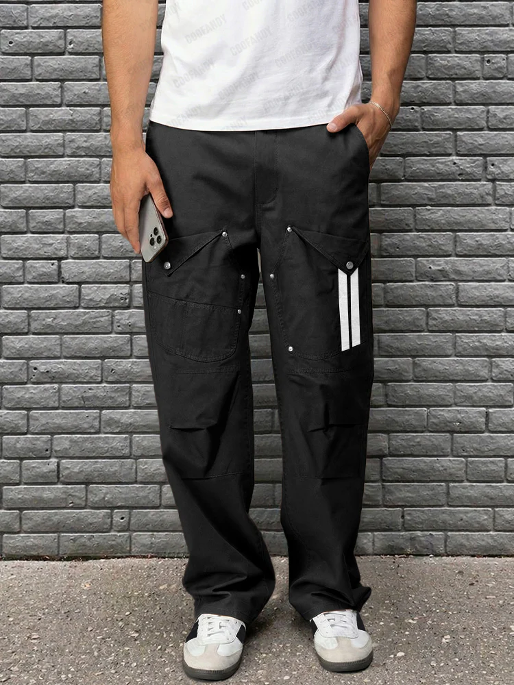 Casual Unique Multi Pockets Cotton Pants - Image 2