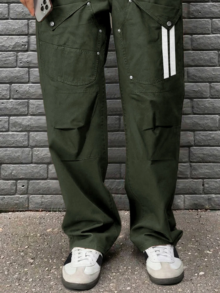 Casual Unique Multi Pockets Cotton Pants - Image 4