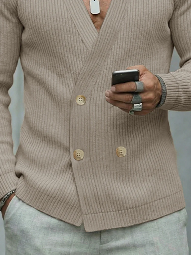 Casual V-Neck Button Knit Cardigan - Image 4