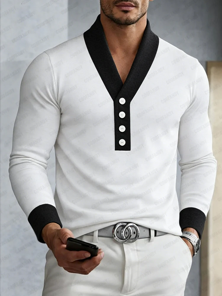 Casual Versatile Contrast Color Undershirt - Image 2