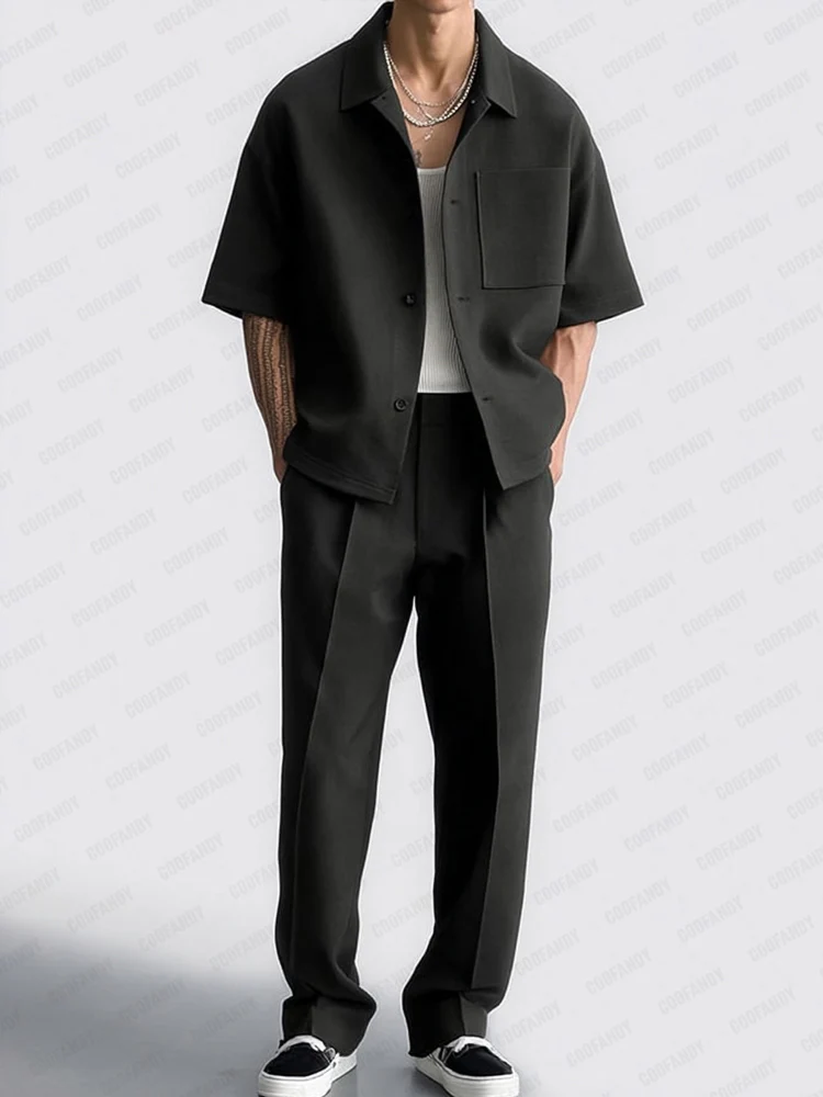Casual Versatile Look Shirt Pants Set